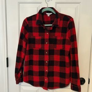 Time and Tru Black & Red Flannel Shirt